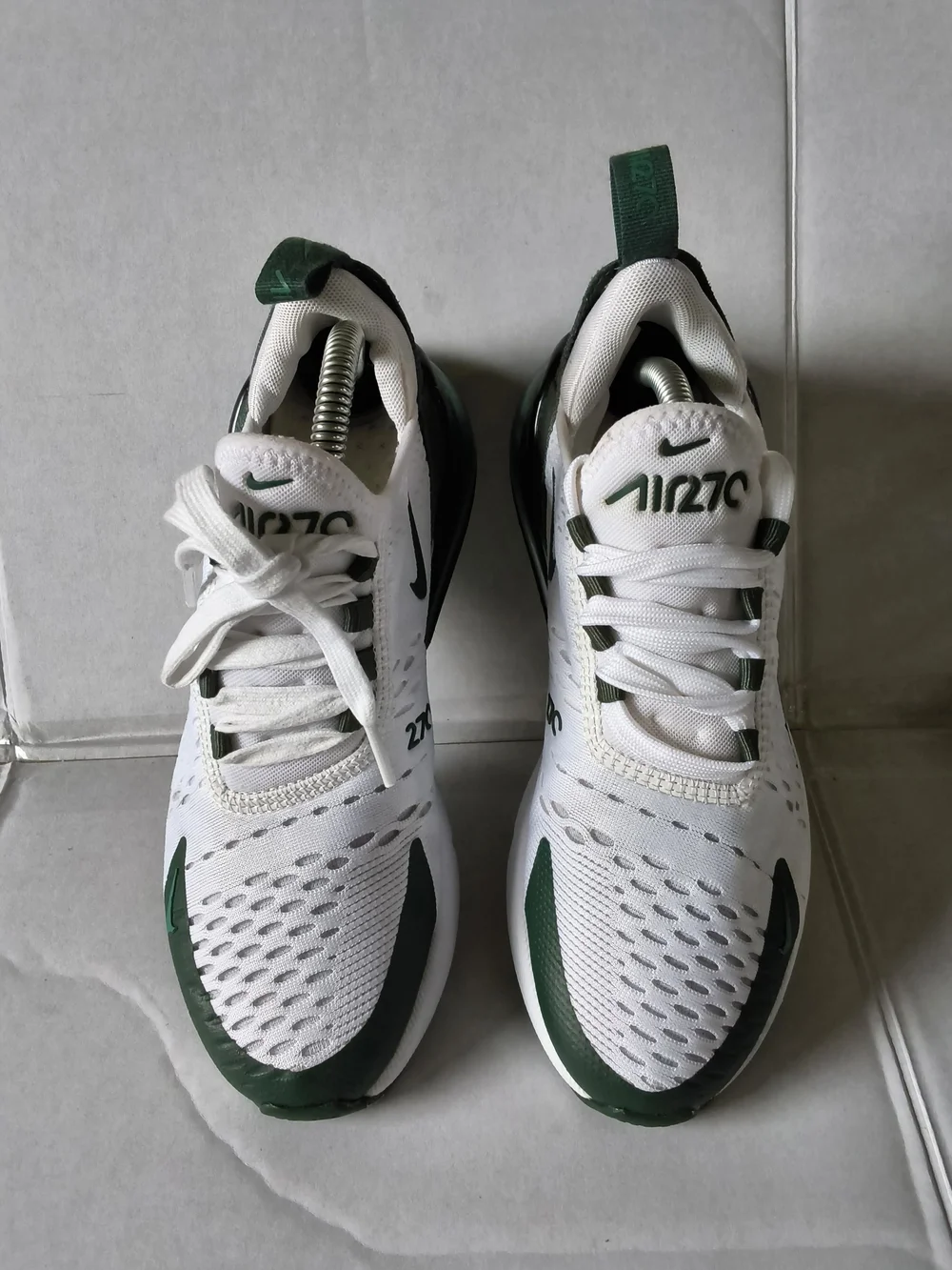 Nike Air Max 270 Women's Running Shoes White/Green, Size 6, Vintage Bicoastal